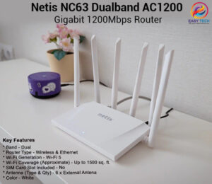 Netis NC63 AX1800 Dual Band Wi-Fi 6 USB Adapter with High-Speed Wireless Connectivity